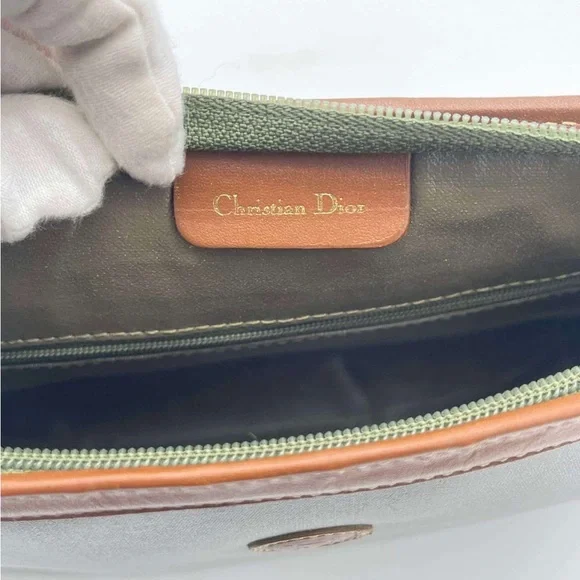 Dior Vintage Leather & Canvas Pouch - Free Gift Included